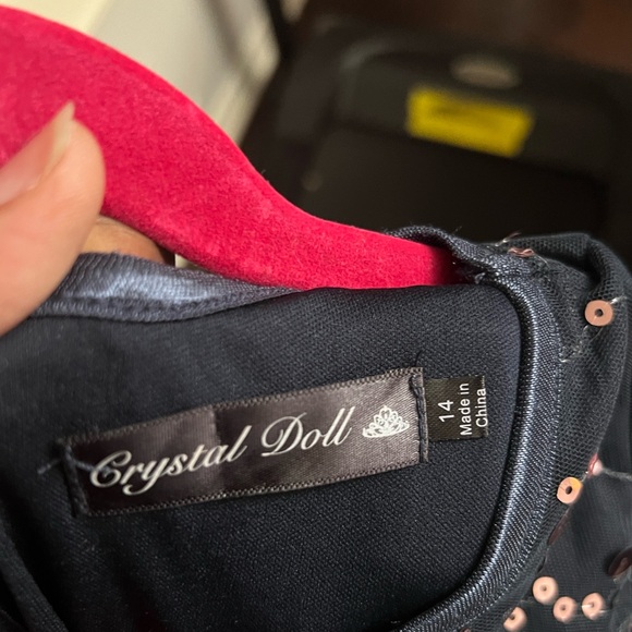 Crystal Doll Girls Pink-Sequin Dress in Navy color Size 14 Girls - Picture 8 of 8